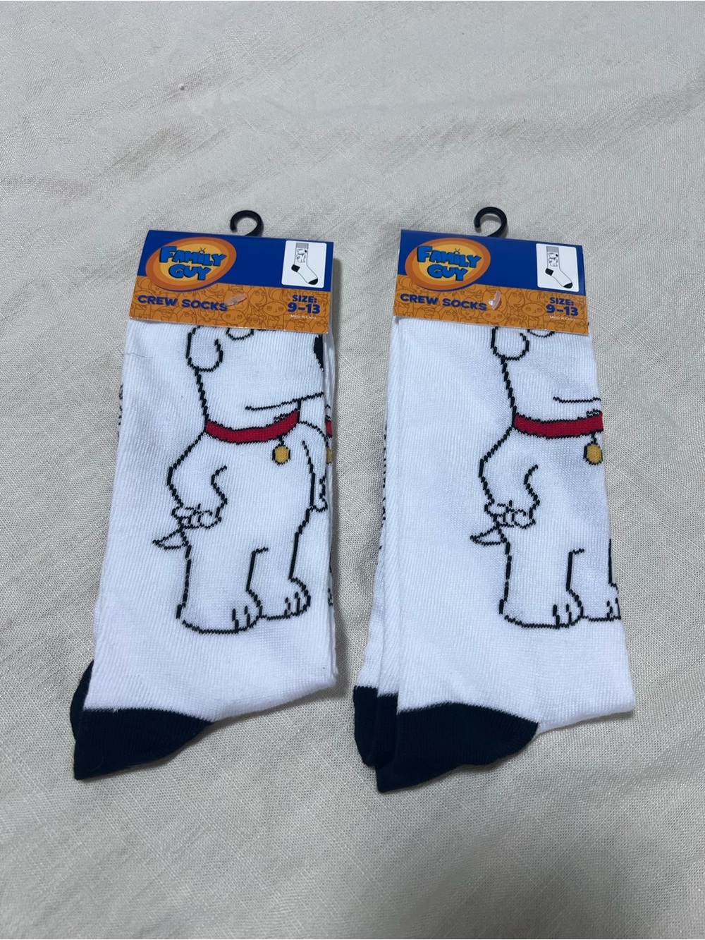 Brian - Family Guy Crew Socks - White with Black Accents Bundle